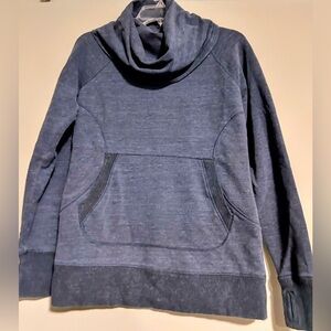 L.L. BEAN Women's Cozy Cowl Neck Pullover XS/REGULAR Marled Navy Blue